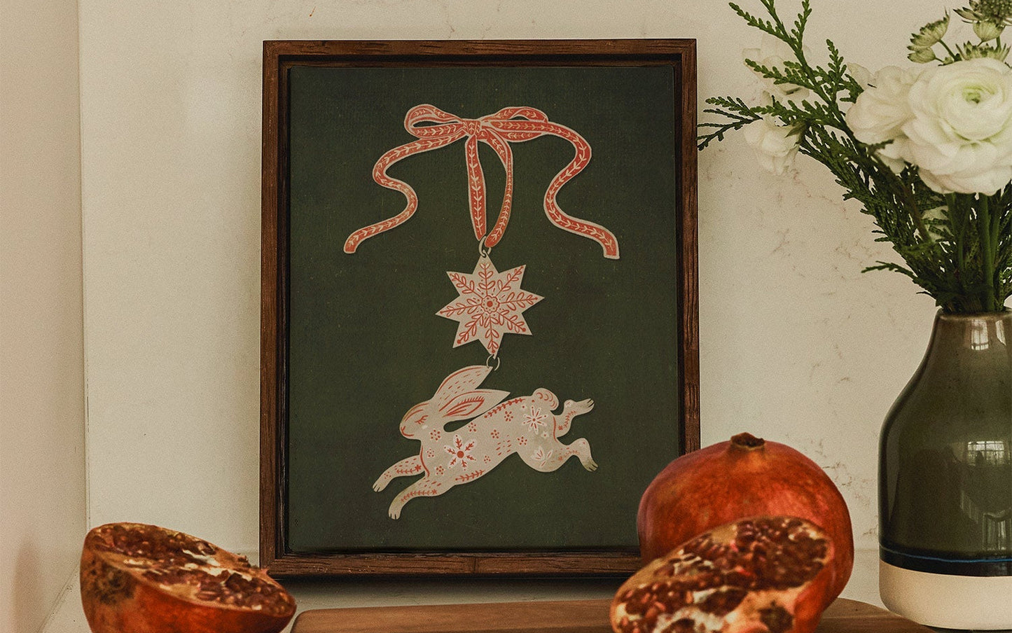 Holiday Hare-loom Green, Poster