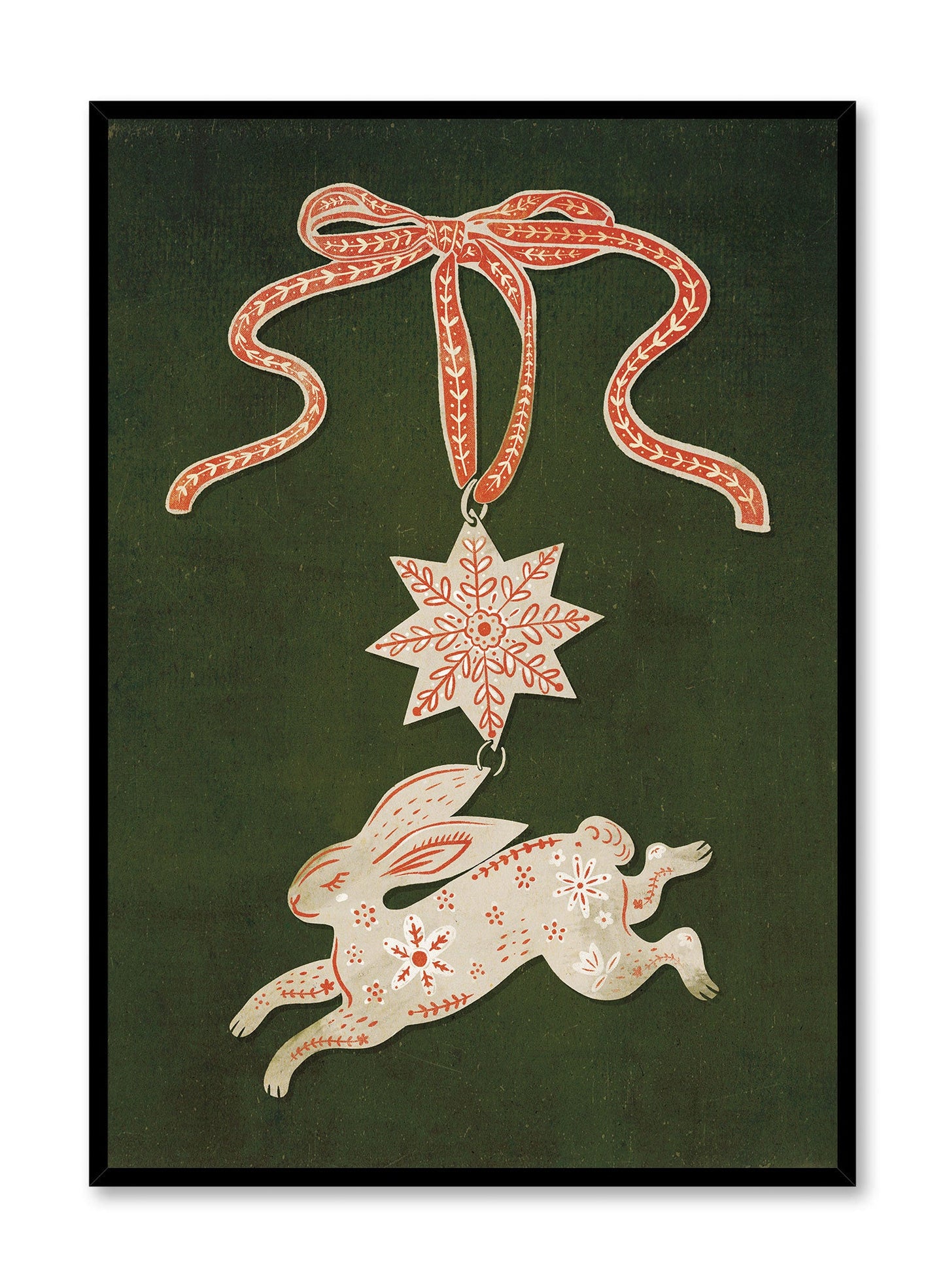 Holiday Hare-loom Green, Poster