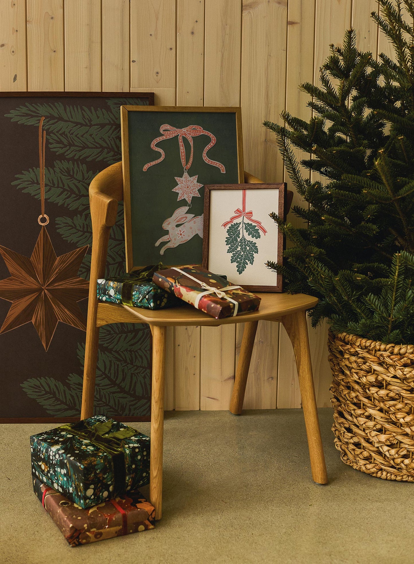 Holiday Hare-loom Green, Poster